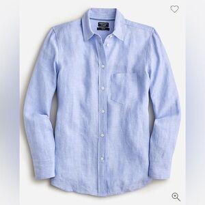 J Crew Baird McNutt NWT Linen Garçon Classic Fit Light Blue Button Down Shirt